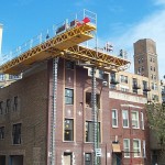 Jerry Castle and Son Hi-Lift Bennu Scaffolding Platform Series 2 - Killis Construction - Chicago, Lincoln Ave. jobsite