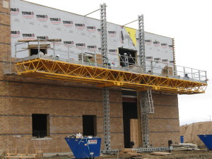 Jerry Castle and Son Hi-Lift - Bennu Scaffolding Platform Series 3 - GC Masonry - Burr Ridge jobsite