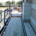 Jerry Castle and Son Hi-Lift - Bennu Scaffolding Platform Series 3 - Iwanski Masonry jobsite - Burbank School - Chicago