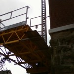 Jerry Castle and Son Hi-Lift - Bennu Scaffolding Platform Series 3 - Iwanski Masonry jobsite - Burbank School - Chicago