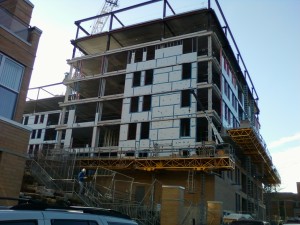 Jerry Castle and Son Hi-Lift - Bennu Scaffolding Platform Series 3 - jobsite - Evanston - Illinois - 1717 Ridge Ave