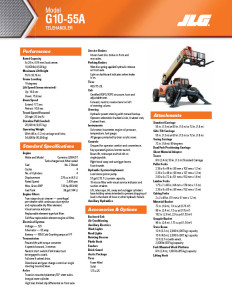 2014 JLG G10-55A brochure - spec sheet - page 1