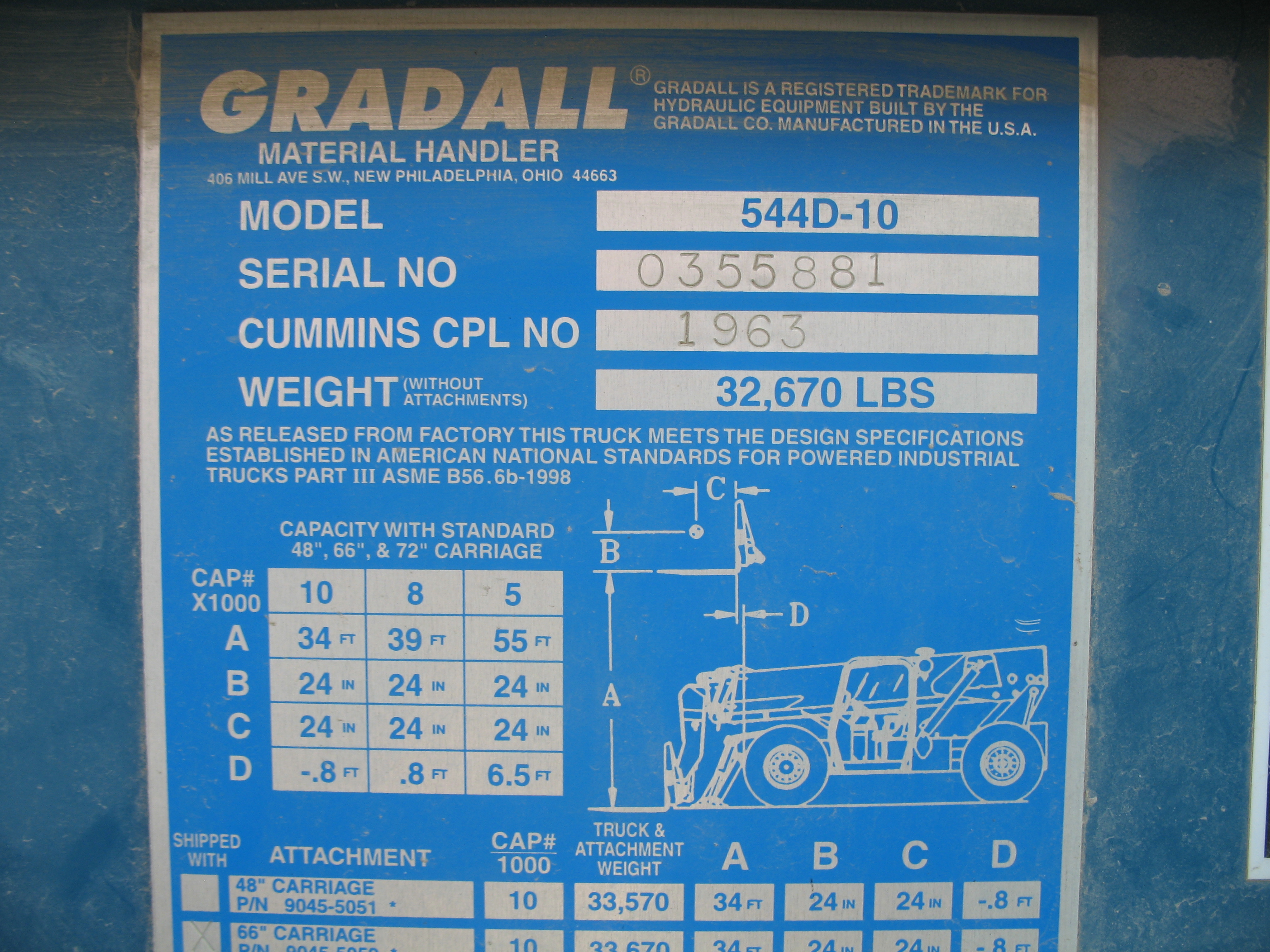 2001 Gradall 544D-10 (#0355881)